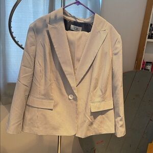 Liz Claiborne Pinstripe Blazer - Blue and White